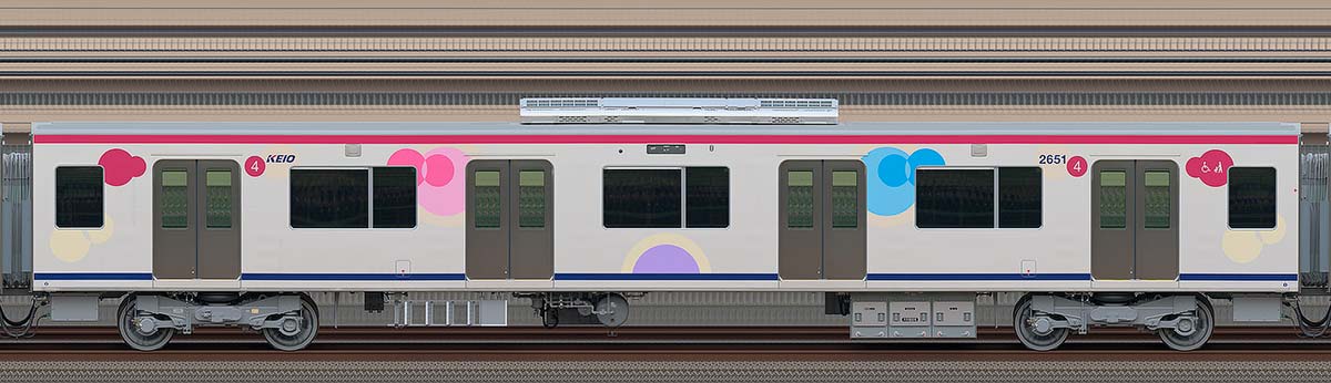 京王2000系サハ2651海側の側面写真