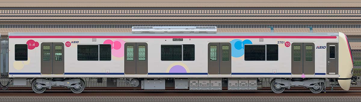 京王2000系クハ2701海側の側面写真