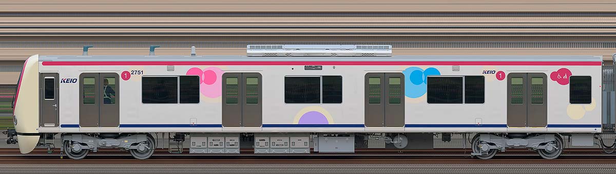 京王2000系クハ2751海側の側面写真
