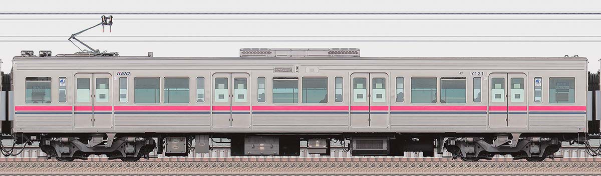 京王7000系デハ7121海側の側面写真