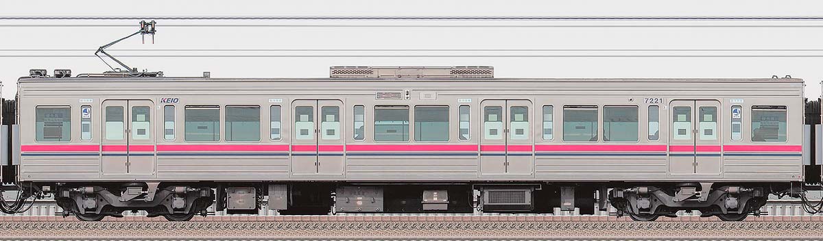 京王7000系デハ7221海側の側面写真