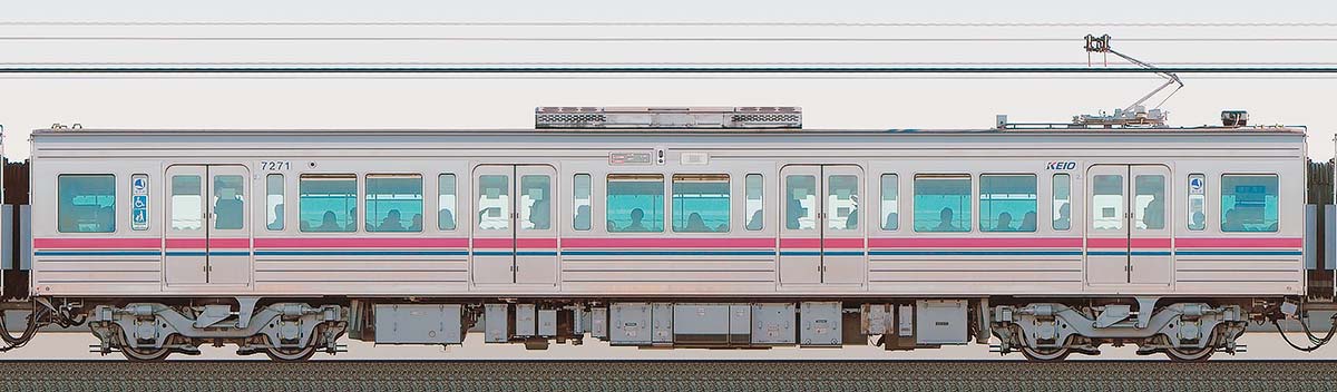 京王7000系デハ7271山側の側面写真