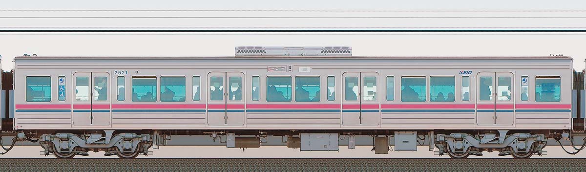 京王7000系サハ7521山側の側面写真