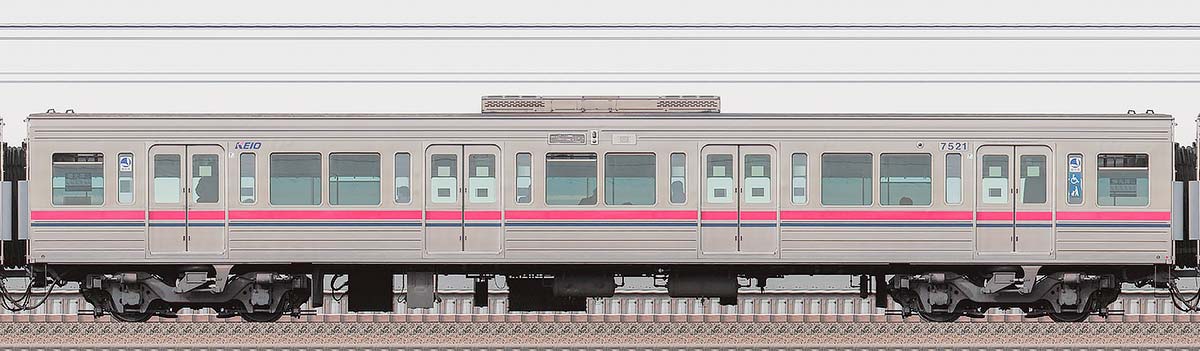 京王7000系サハ7521海側の側面写真