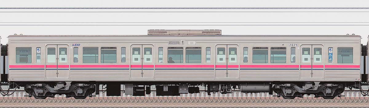 京王7000系サハ7571海側の側面写真