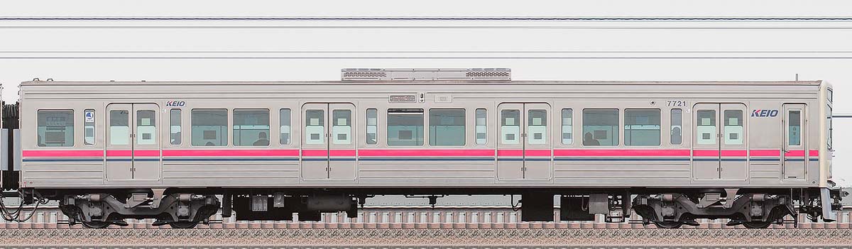 京王7000系クハ7721海側の側面写真