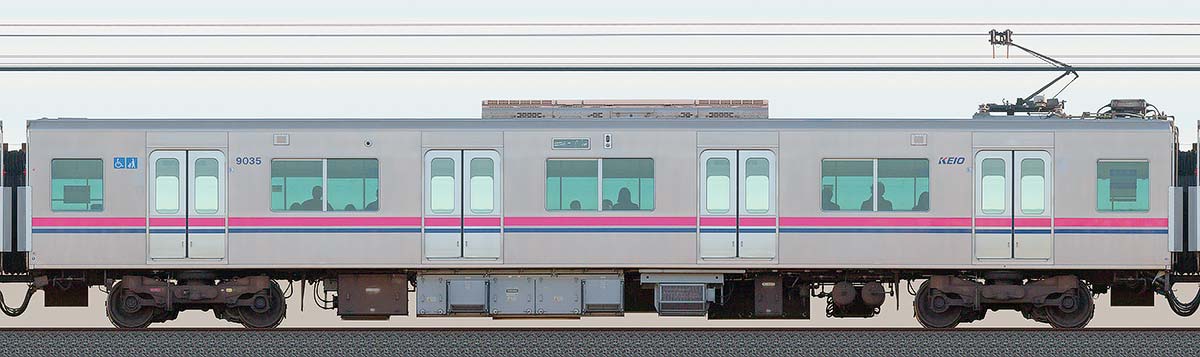 京王9000系デハ9035（リニューアル車）山側の側面写真