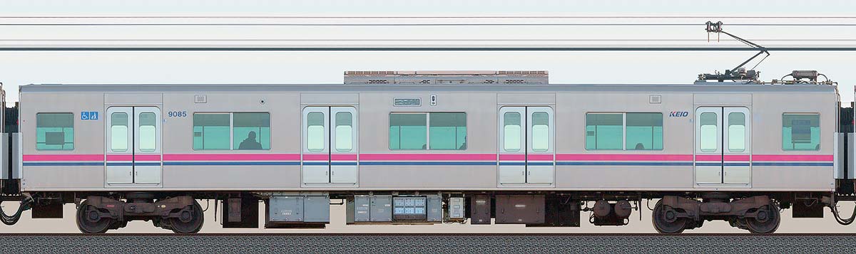 京王9000系デハ9085（リニューアル車）山側の側面写真