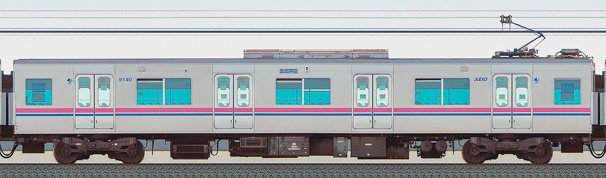 京王9000系デハ9140山側の側面写真