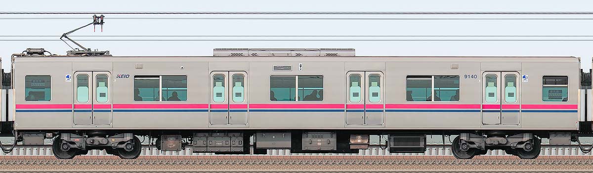 京王9000系デハ9140海側の側面写真