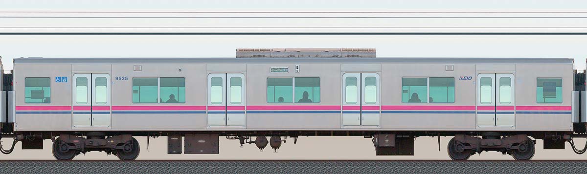 京王9000系サハ9535（リニューアル車）山側の側面写真
