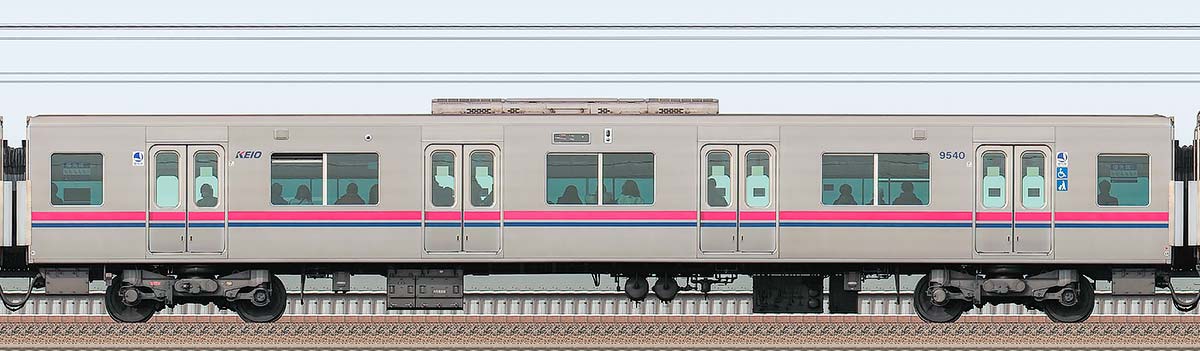 京王9000系サハ9540海側の側面写真