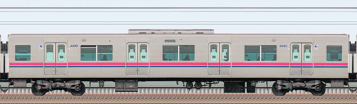 京王9000系サハ9690海側の側面写真