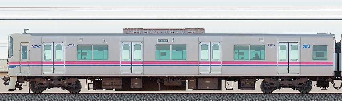 京王9000系クハ9735（リニューアル車）山側の側面写真