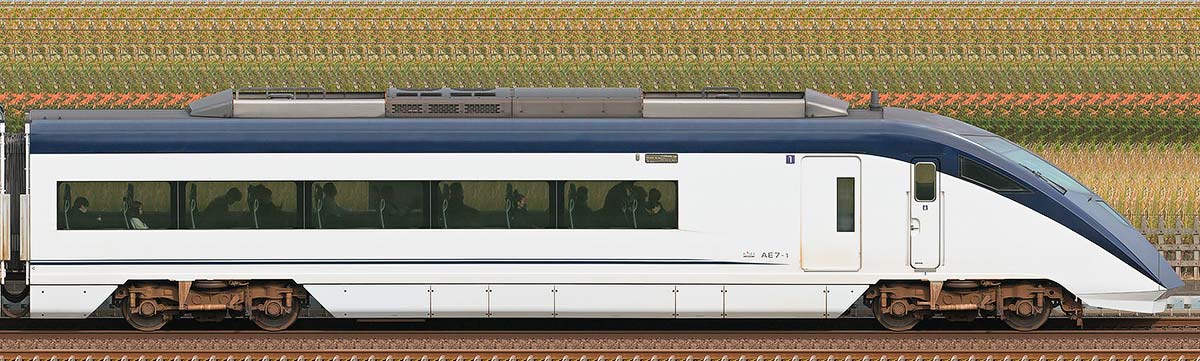 京成AE形AE7-1（2022年撮影）海側の側面写真