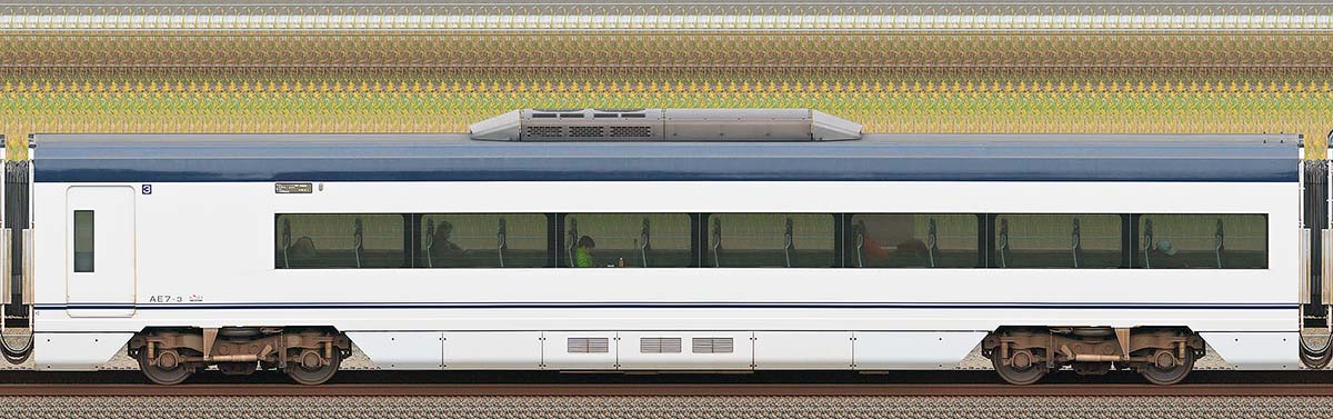 京成AE形AE7-3（2022年撮影）山側の側面写真