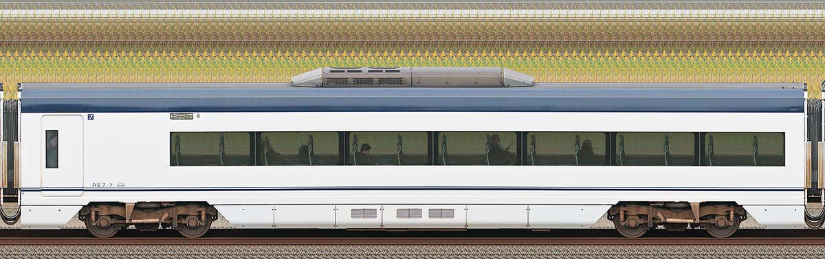 京成AE形AE7-7（2022年撮影）山側の側面写真