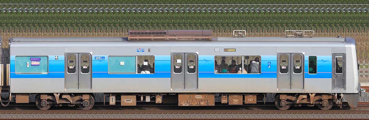 京成3000形（7次車／3050形）3051-1（デザイン変更前）海側の側面写真