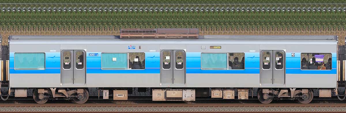 京成3000形（7次車／3050形）3051-6（デザイン変更前）海側の側面写真