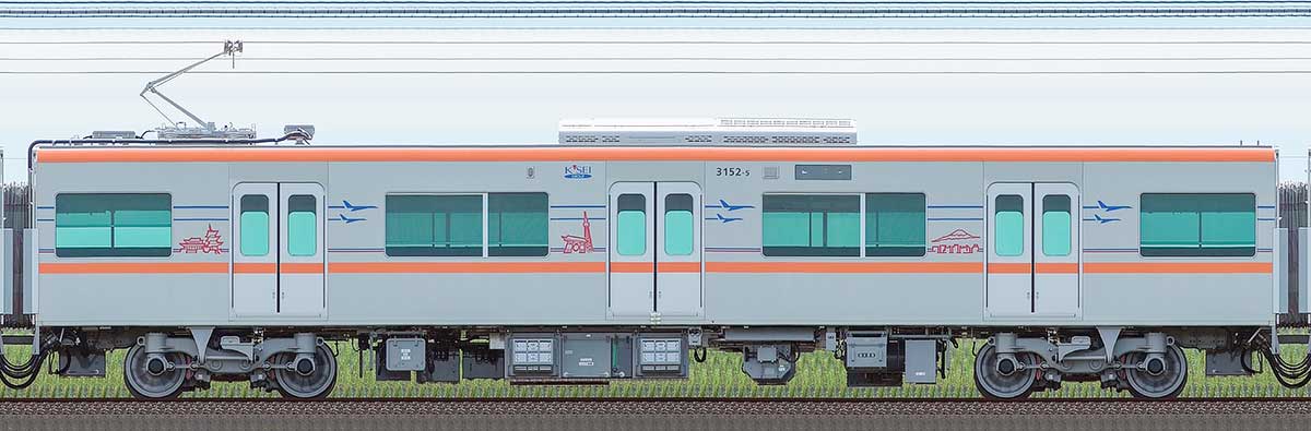 京成3100形（1次車／3150形）3152-5山側の側面写真