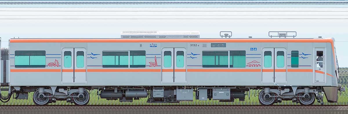 京成3100形（1次車／3150形）3152-8山側の側面写真