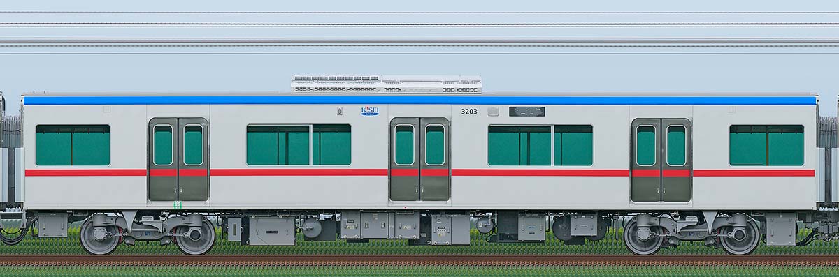 京成3200形（1次車）3203海側の側面写真