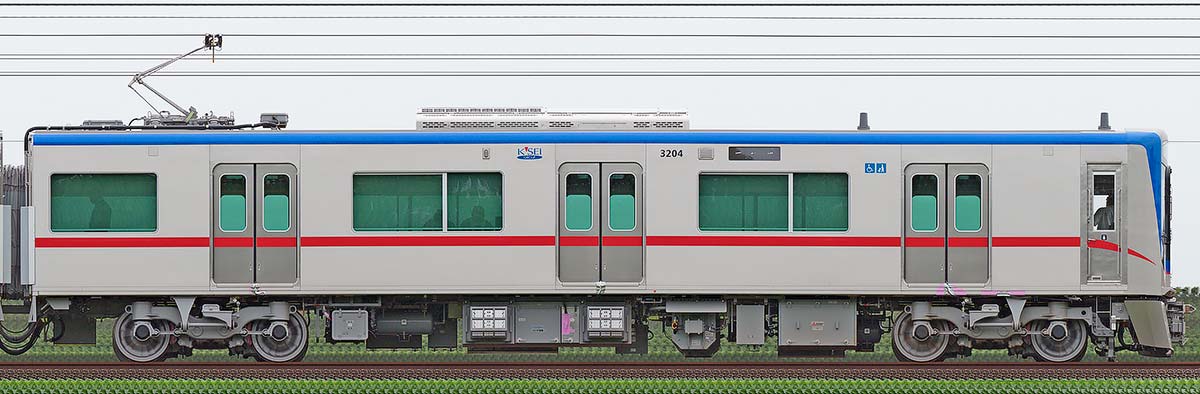 京成3200形（1次車）3204山側の側面写真