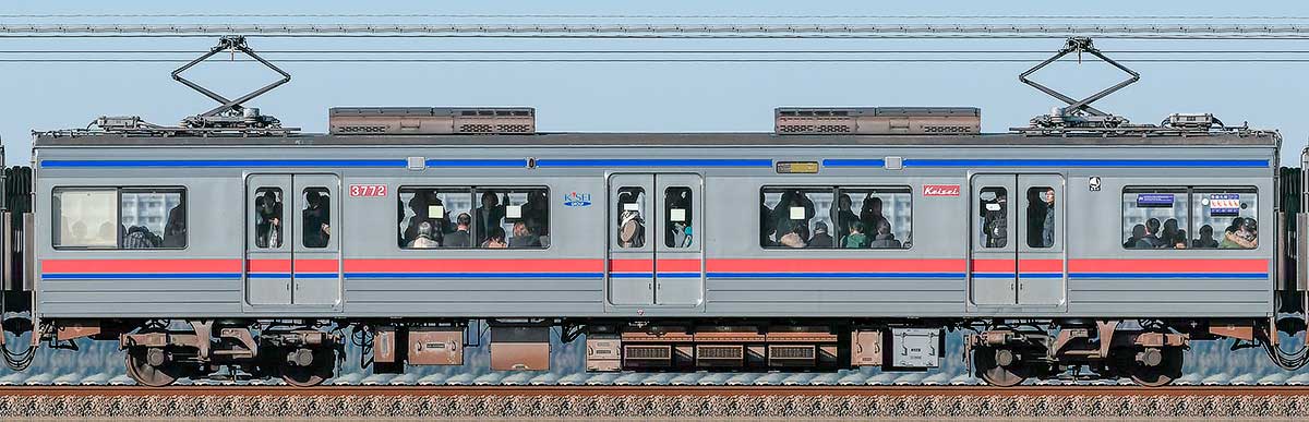 京成電鉄3700形（3次車）3772海側の側面写真