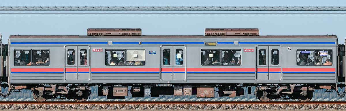 京成電鉄3700形（3次車）3774海側の側面写真