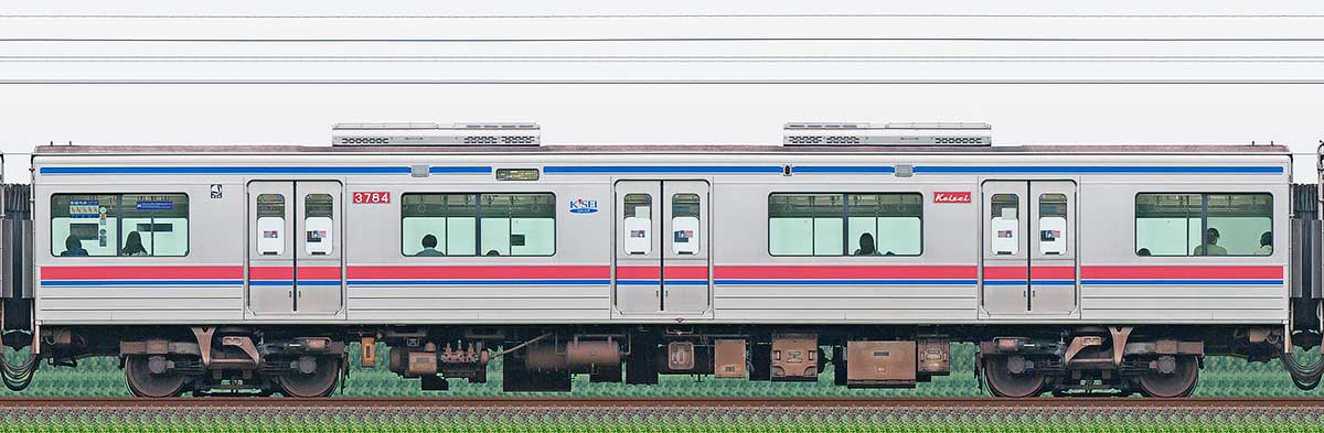 京成3700形（機器更新車）3784山側の側面写真