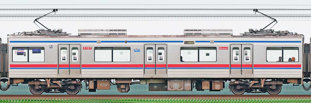 京成3700形（機器更新車）3787海側の側面写真