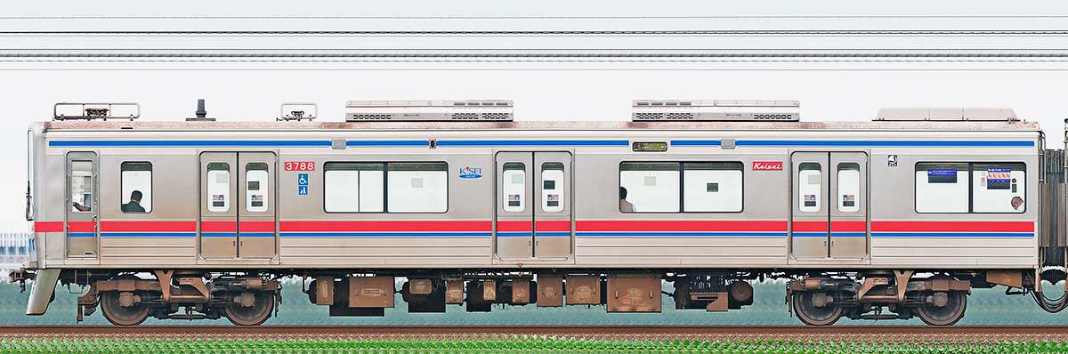 京成3700形（機器更新車）3788海側の側面写真