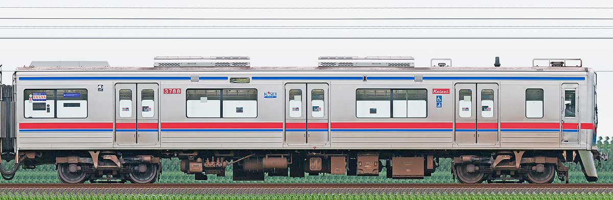 京成3700形（機器更新車）3788山側の側面写真