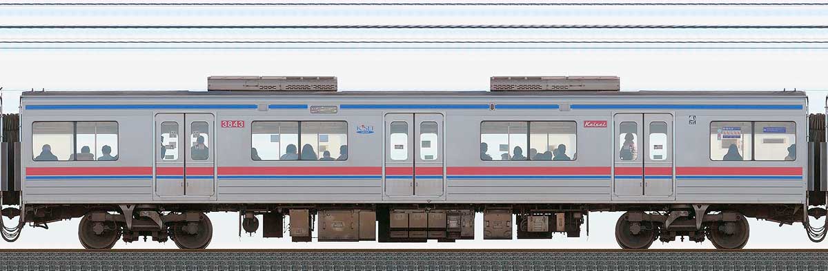 京成3700形（7次車）3843山側の側面写真