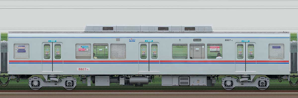 京成8800形サハ8807-4海側の側面写真