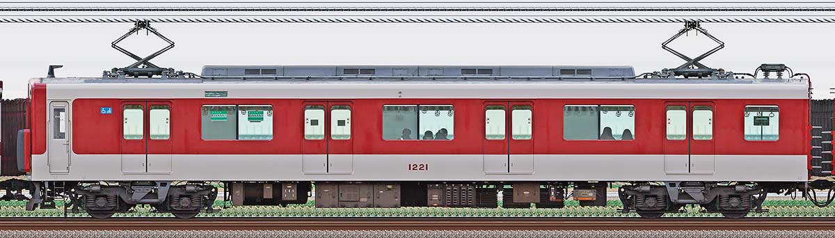 近鉄1220系モ1221北側の側面写真