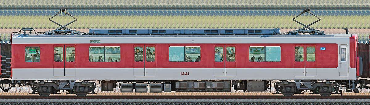 近鉄1220系モ1221南側の側面写真