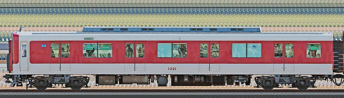 近鉄1220系ク1321南側の側面写真