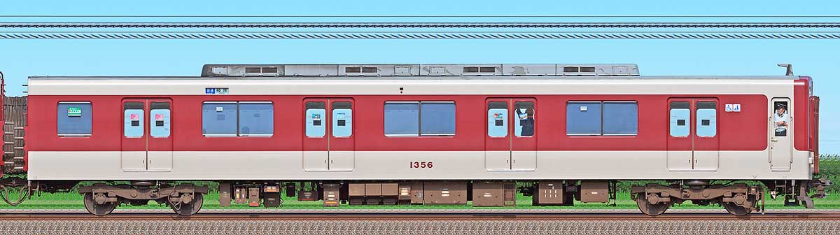 近鉄1253系ク1356北側の側面写真