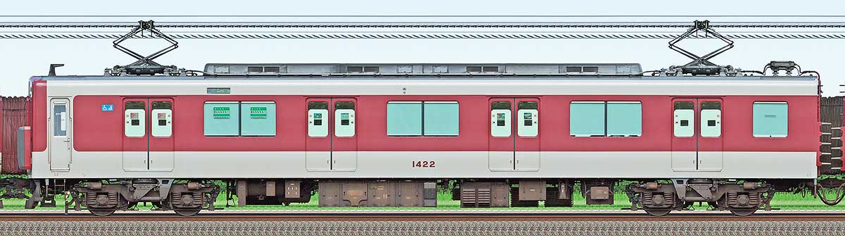 近鉄1422系モ1422（リニューアル車）北側の側面写真