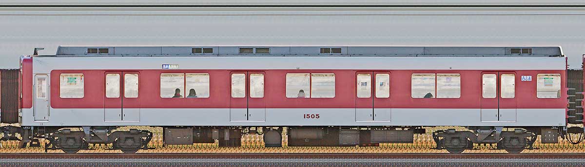 近鉄1400系ク1505南側の側面写真