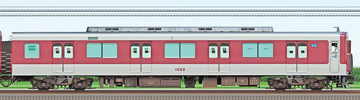 近鉄1422系ク1522（リニューアル車）北側の側面写真