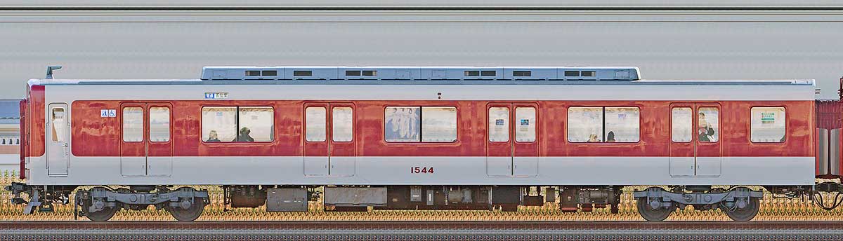 近鉄1437系ク1544南側の側面写真