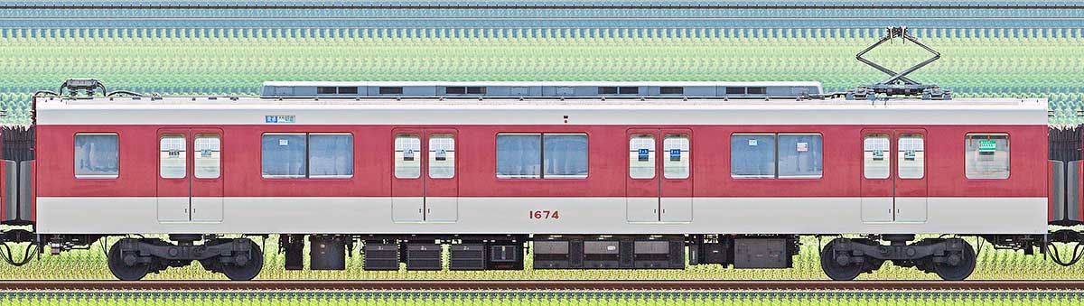 近鉄1620系モ1674南側の側面写真