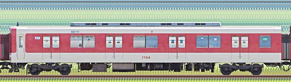 近鉄1620系ク1724南側の側面写真
