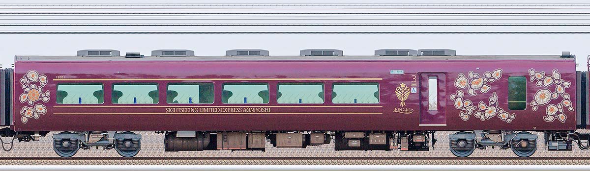 近鉄19200系「あをによし」サ19351奈良線北側・京都線東側の側面写真