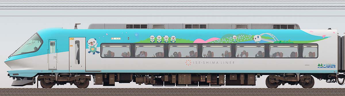 近鉄23000系「ミジュマルライナー」ク23602北側の側面写真