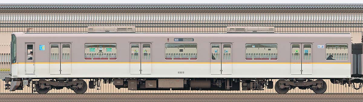 近鉄5820系「L/Cカー」ク5322山側の側面写真