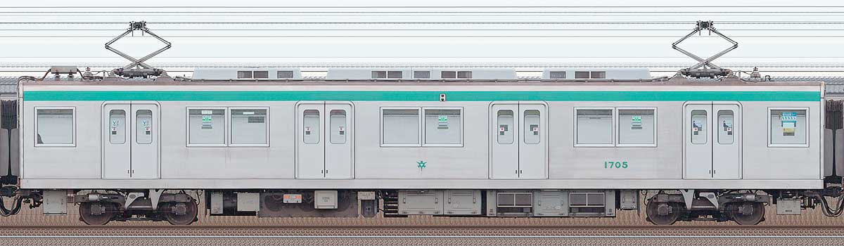 京都市交通局10系17052側の側面写真
