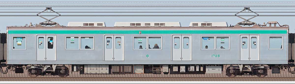 京都市交通局10系17051側の側面写真
